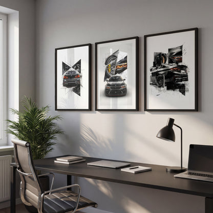 BMW Sketch Wall Frame Set of 3