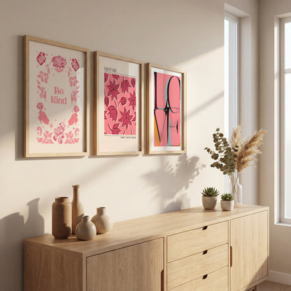 Pink Chic Wall Art Frames Set of 3