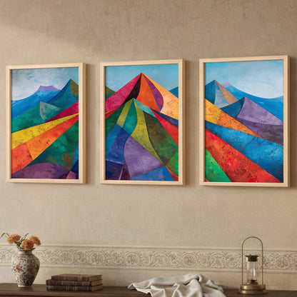 Geometric Landscape Wall Art Set of 3