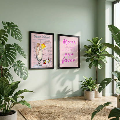 Pink Retro Chic Wall Art Set