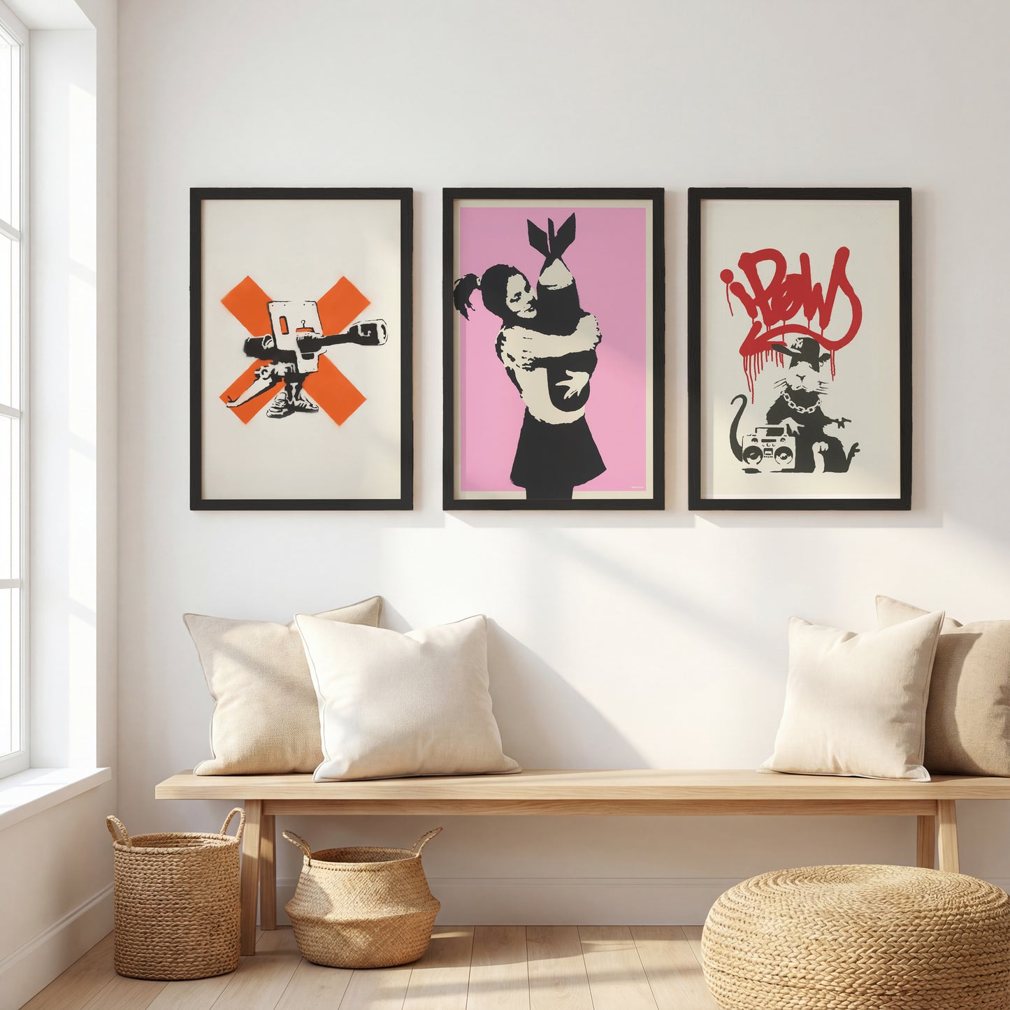 Banksy Inspired Street Art Wall Set of 3