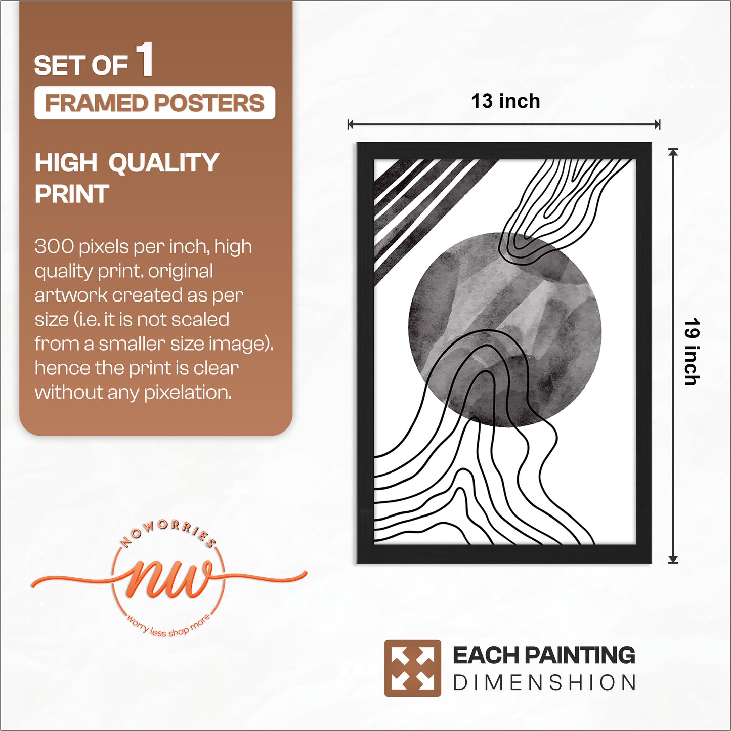 Monochrome Abstract Flow Wall Art
