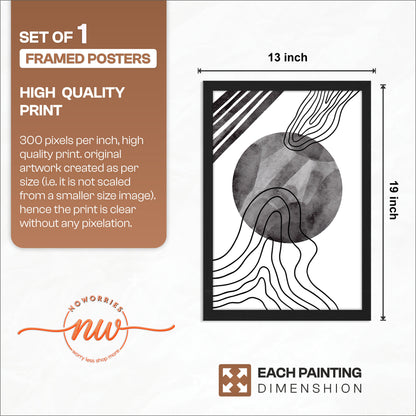 Monochrome Abstract Flow Wall Art