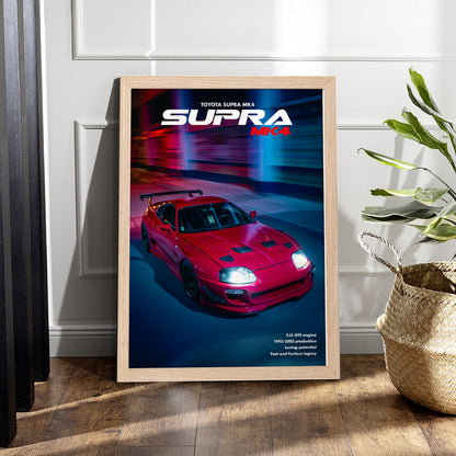 Supra MK4 Midnight Run Wall Frame