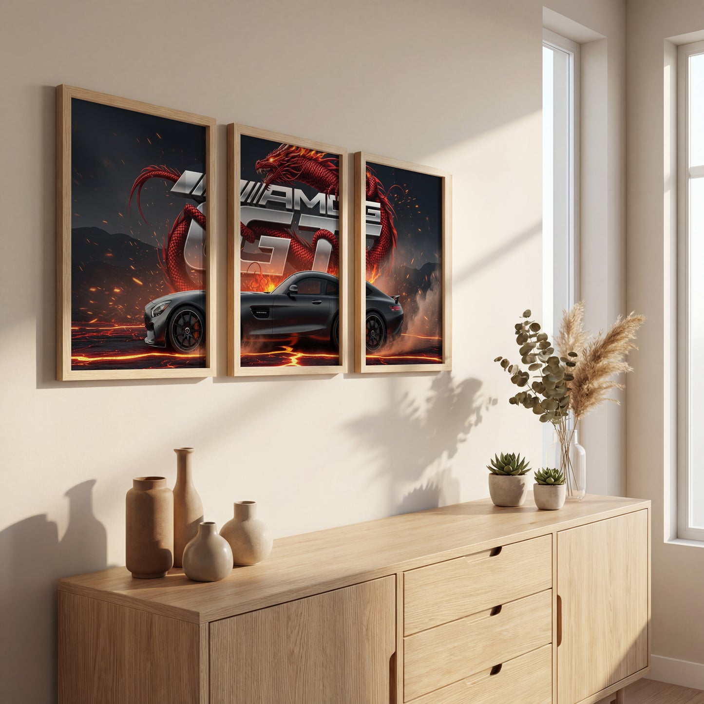 AMG GT Dragon Wall Frame Set of 3