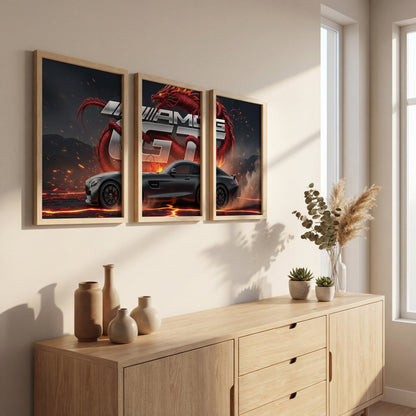 AMG GT Dragon Wall Frame Set of 3