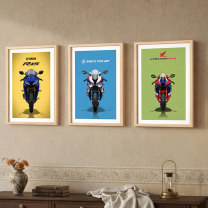 Sport Bike Wall Art Trio