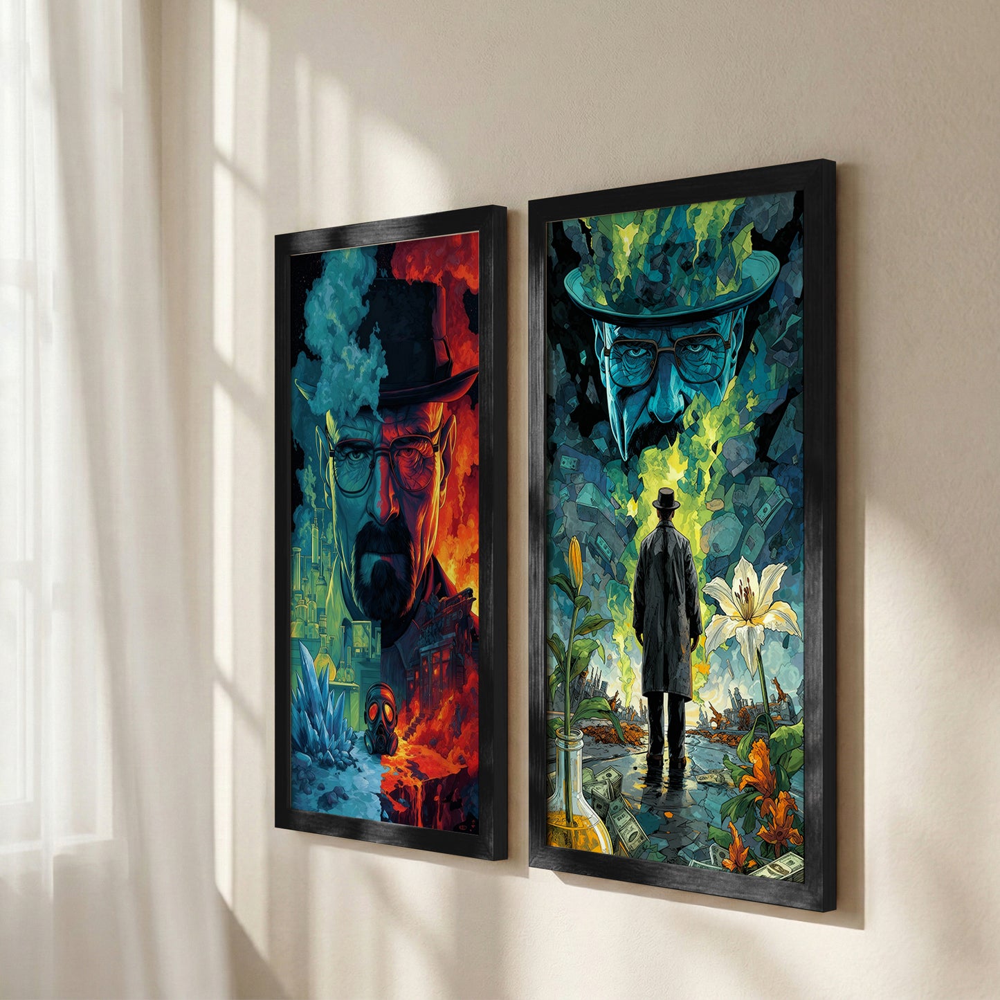 Blue Crystal Wall Art Set of 2