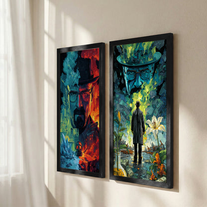 Blue Crystal Wall Art Set of 2