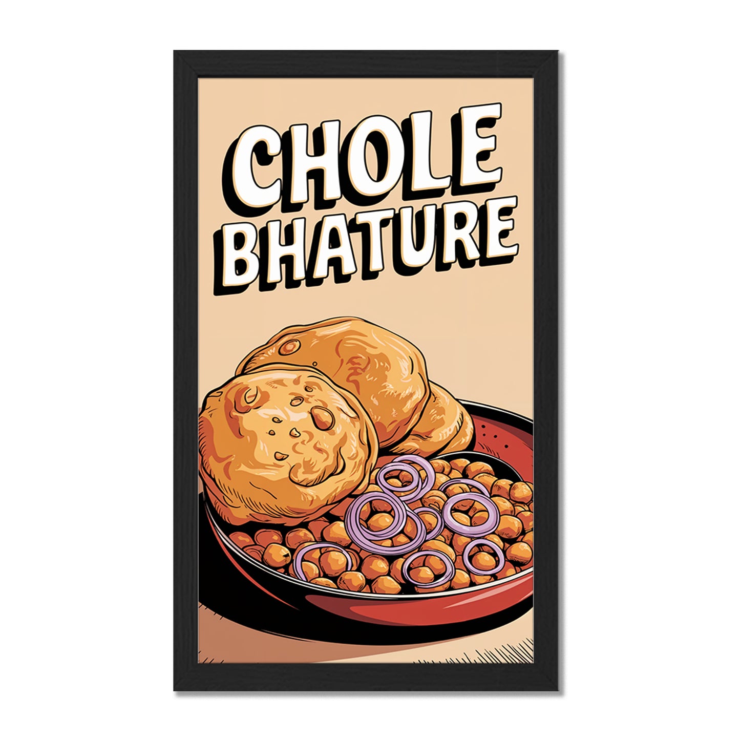 Chole Bhature Food Wall Frame Set of 1