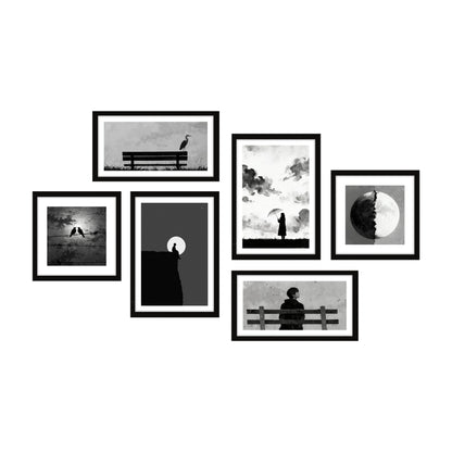 Black & White Minimal Wall Art Set of 6
