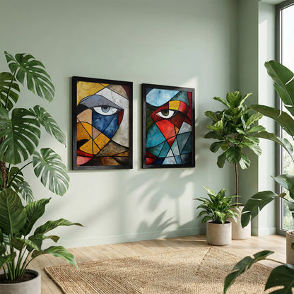 Cubist Eye Wall Art Set of 2