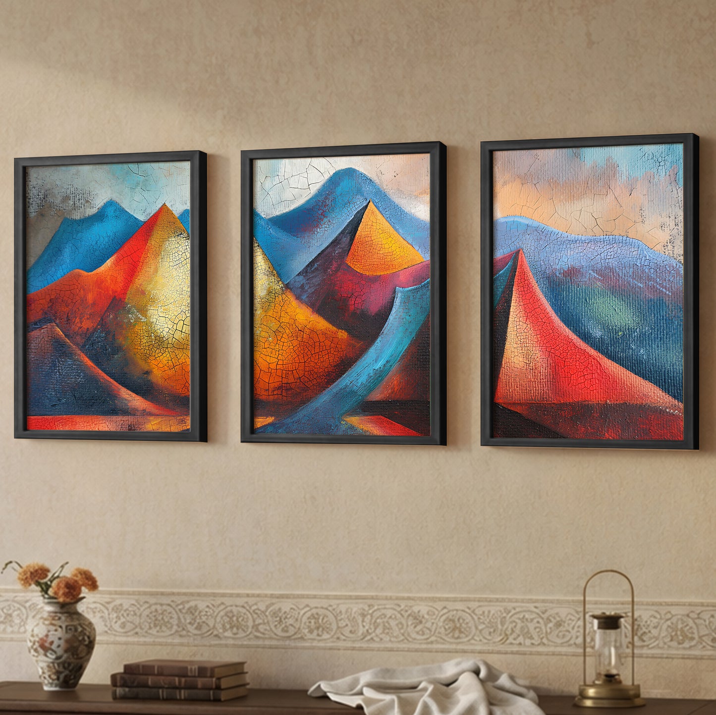 Abstract Peaks Wall Art Set of 3
