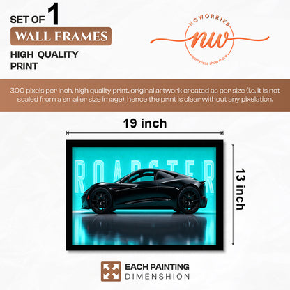 Tesla Roadster Neon Edition Wall Frame