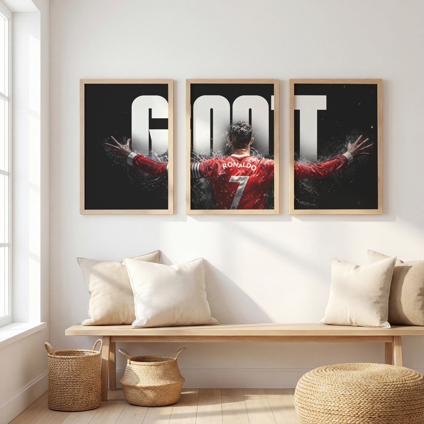 Cristiano Ronaldo GOAT Wall Art Set of 3