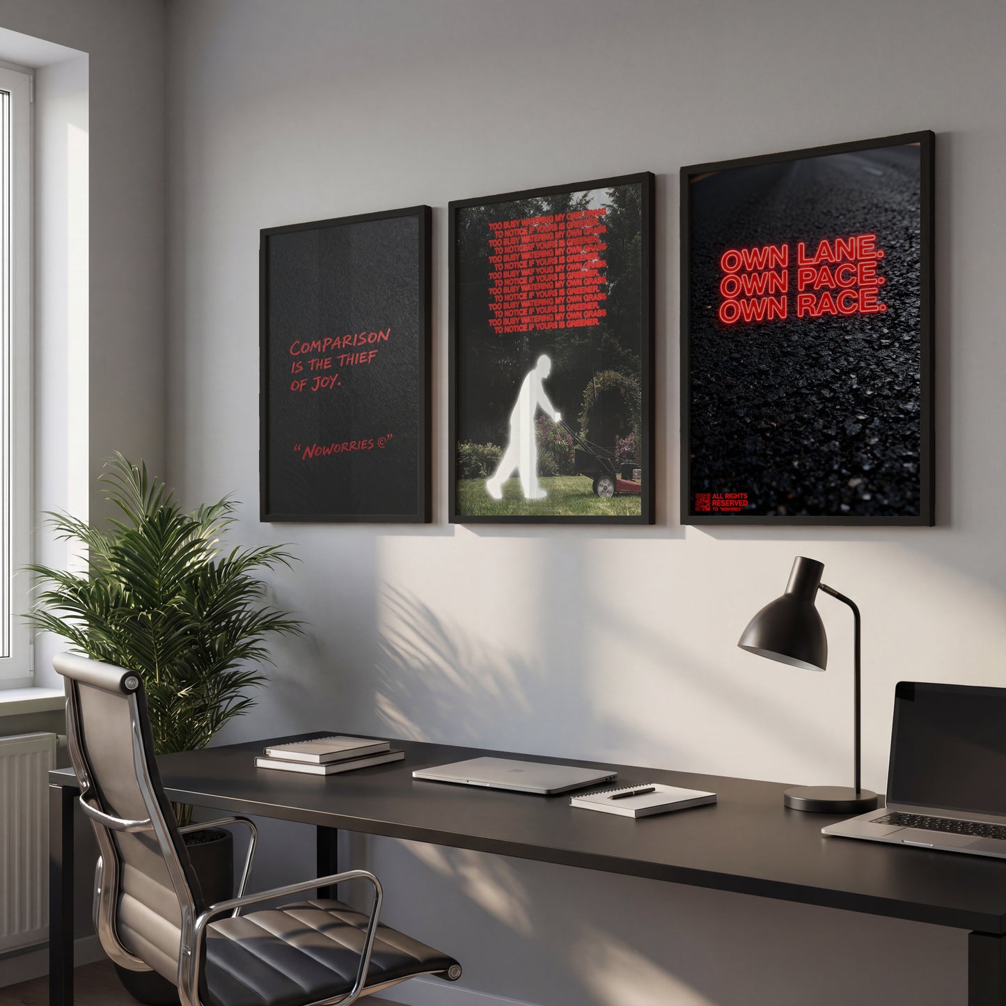 Motivational Quote Wall Art Set of 3