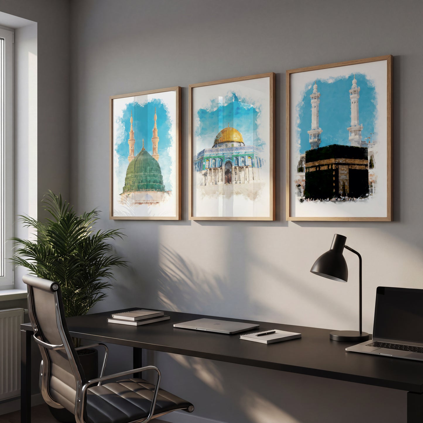 Islamic Sacred Landmarks Wall Art Set – 3