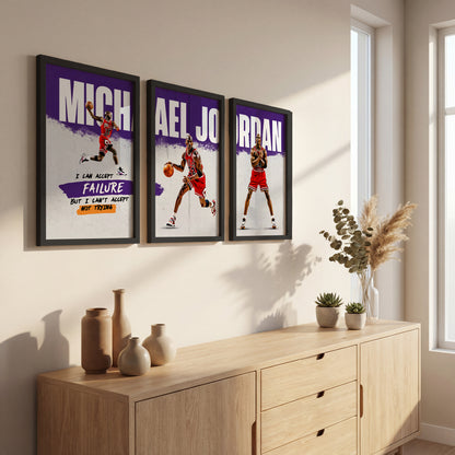 Michael Jordan Motivational Wall Art Set of 3