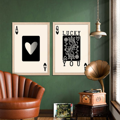 Playing Card Romance Wall Art Set