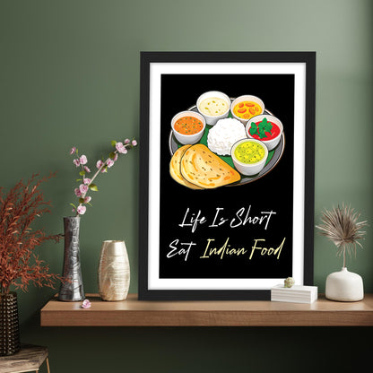 Indian Food Lover Wall Frame Set of 1