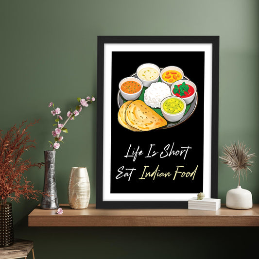 Indian Food Lover Wall Frame Set of 1