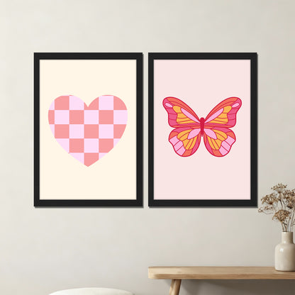 Heart & Butterfly Framed Set