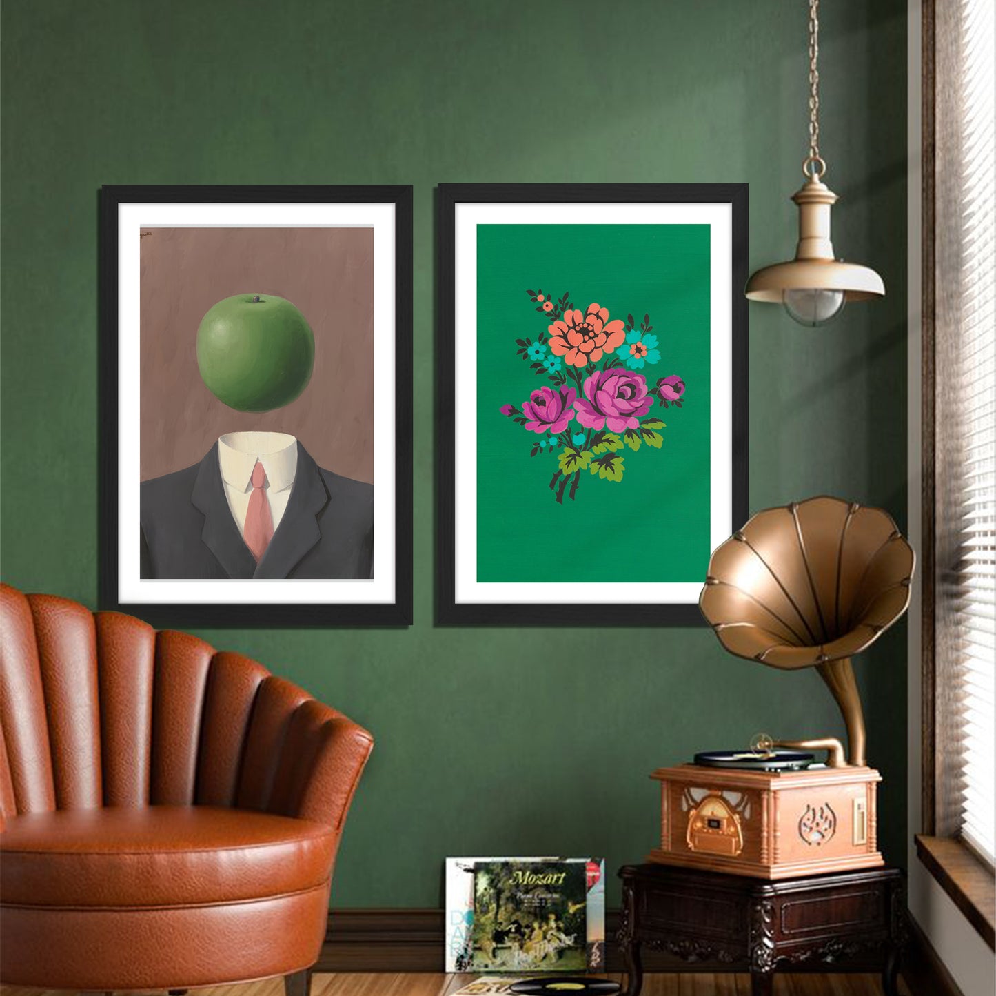Surreal Apple & Floral Wall Art Set