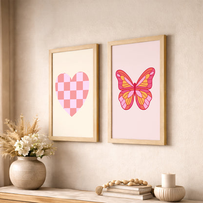 Heart & Butterfly Framed Set