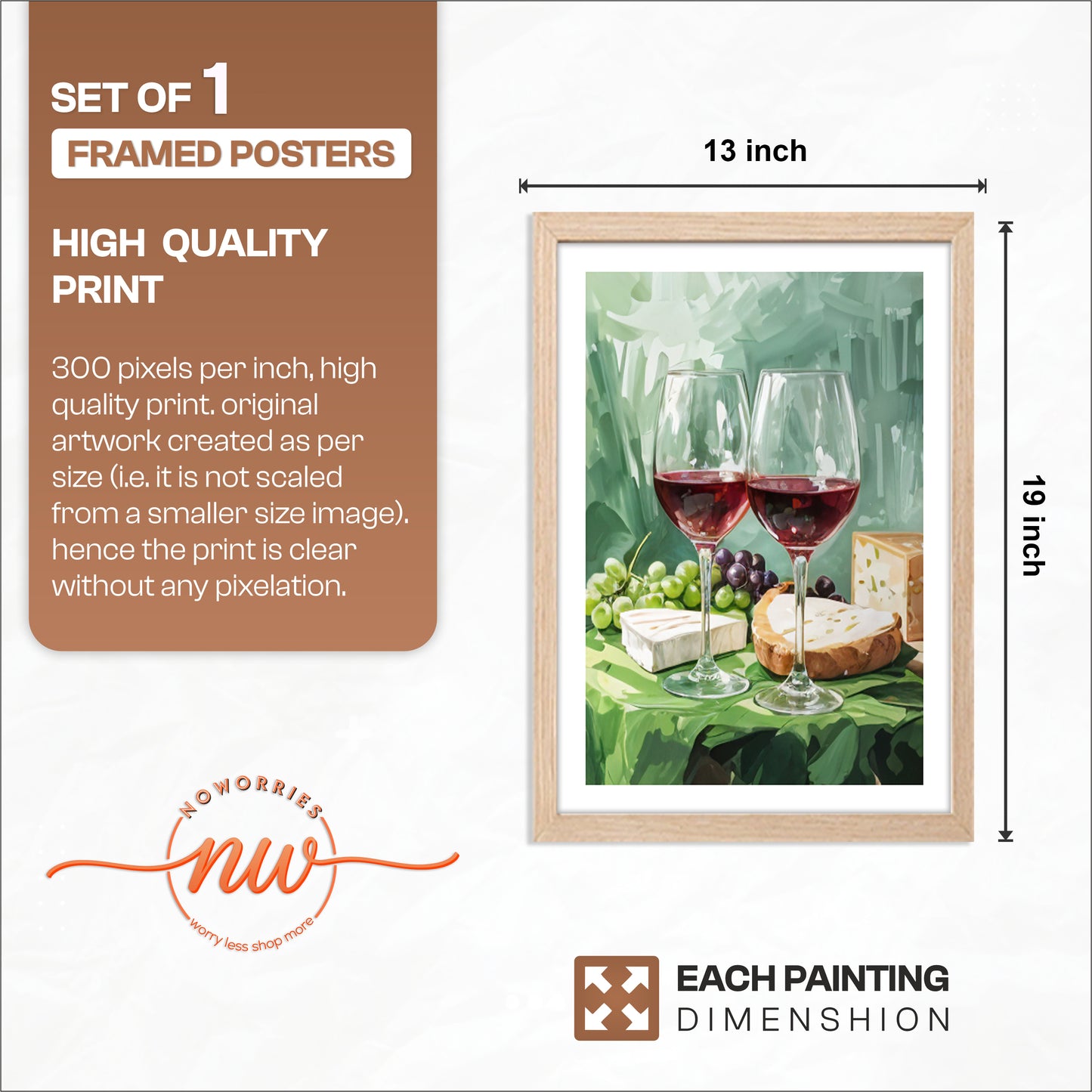Wine and Cheese Still Life Wall Frame