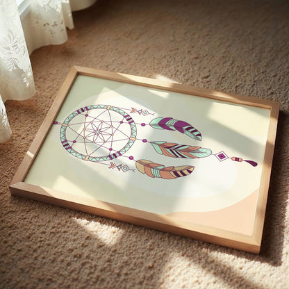 Boho Dreamcatcher Minimalist Framed Poster