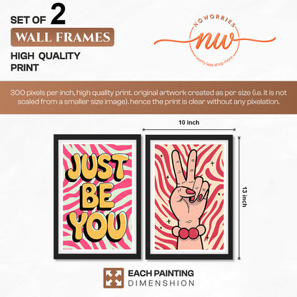 Just Be You Positive Vibes Wall Art Set of 2