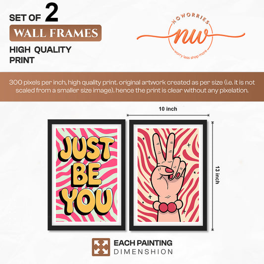 Just Be You Positive Vibes Wall Art Set of 2