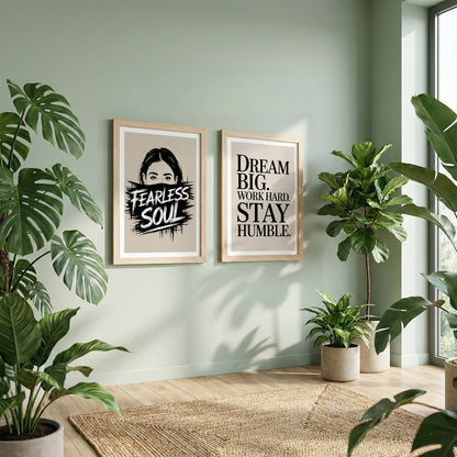 Fearless Soul Motivational Wall Art Set of 2