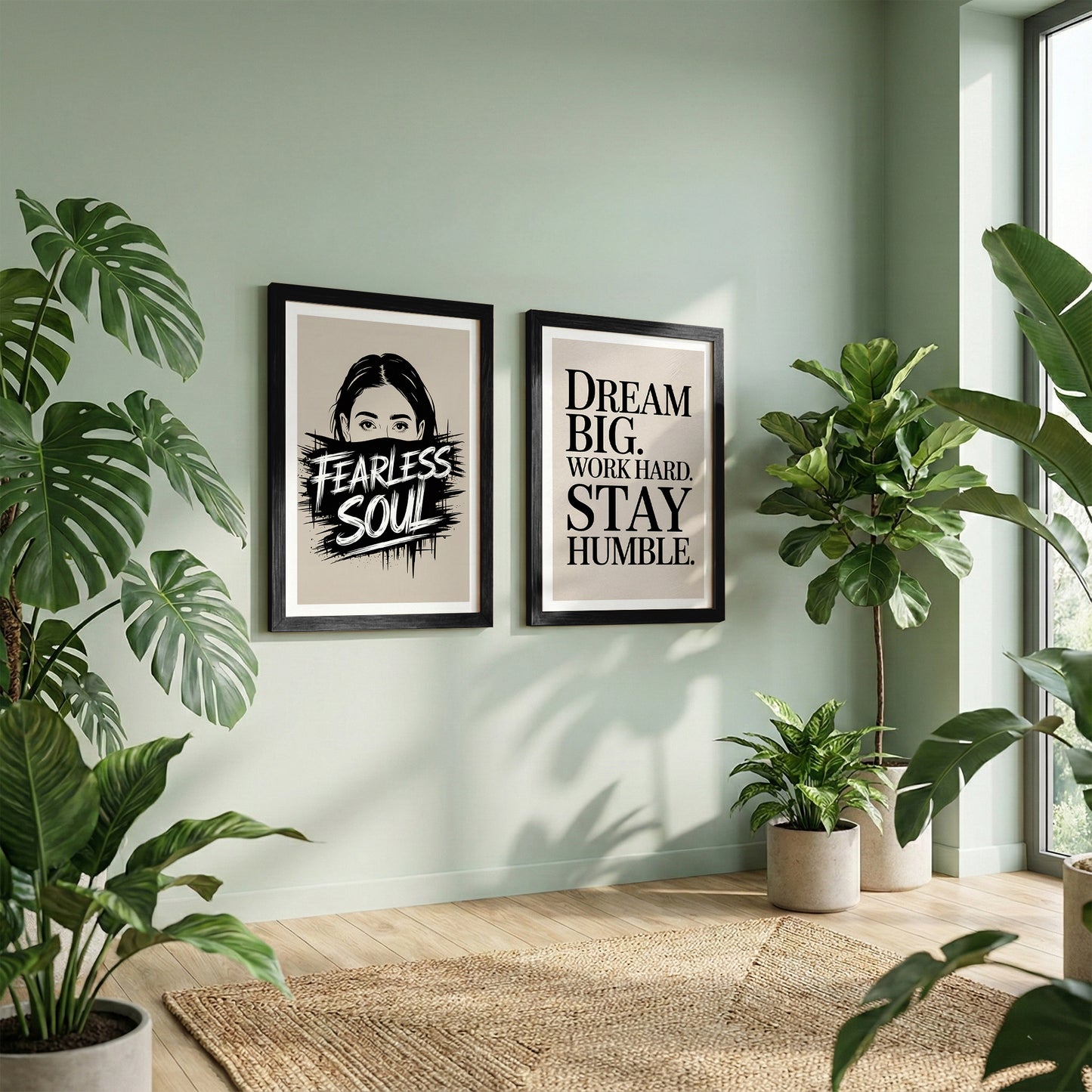 Fearless Soul Motivational Wall Art Set of 2