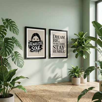 Fearless Soul Motivational Wall Art Set of 2