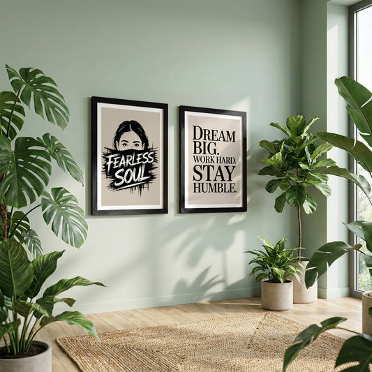 Fearless Soul Motivational Wall Art Set of 2