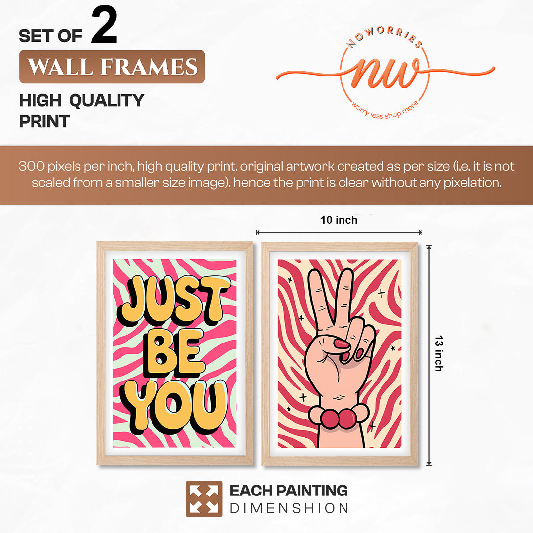 Just Be You Positive Vibes Wall Art Set of 2