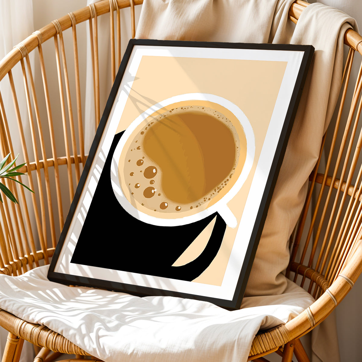 Minimalist Coffee Cup Wall Art Frame