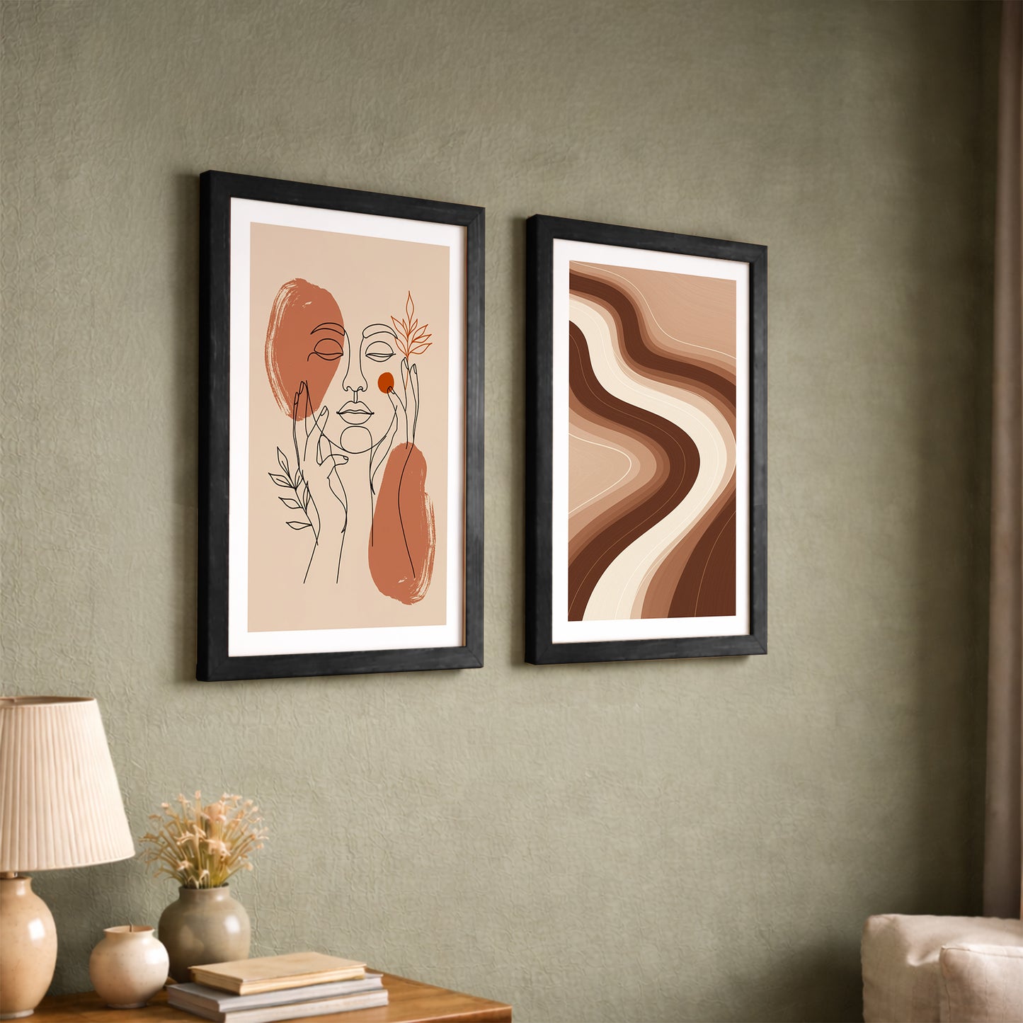 Terracotta Abstract Framed Set