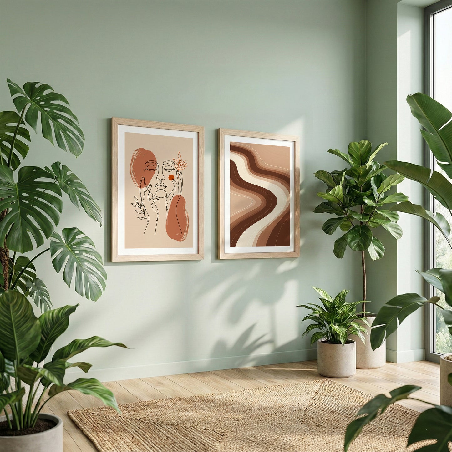 Terracotta Abstract Framed Set