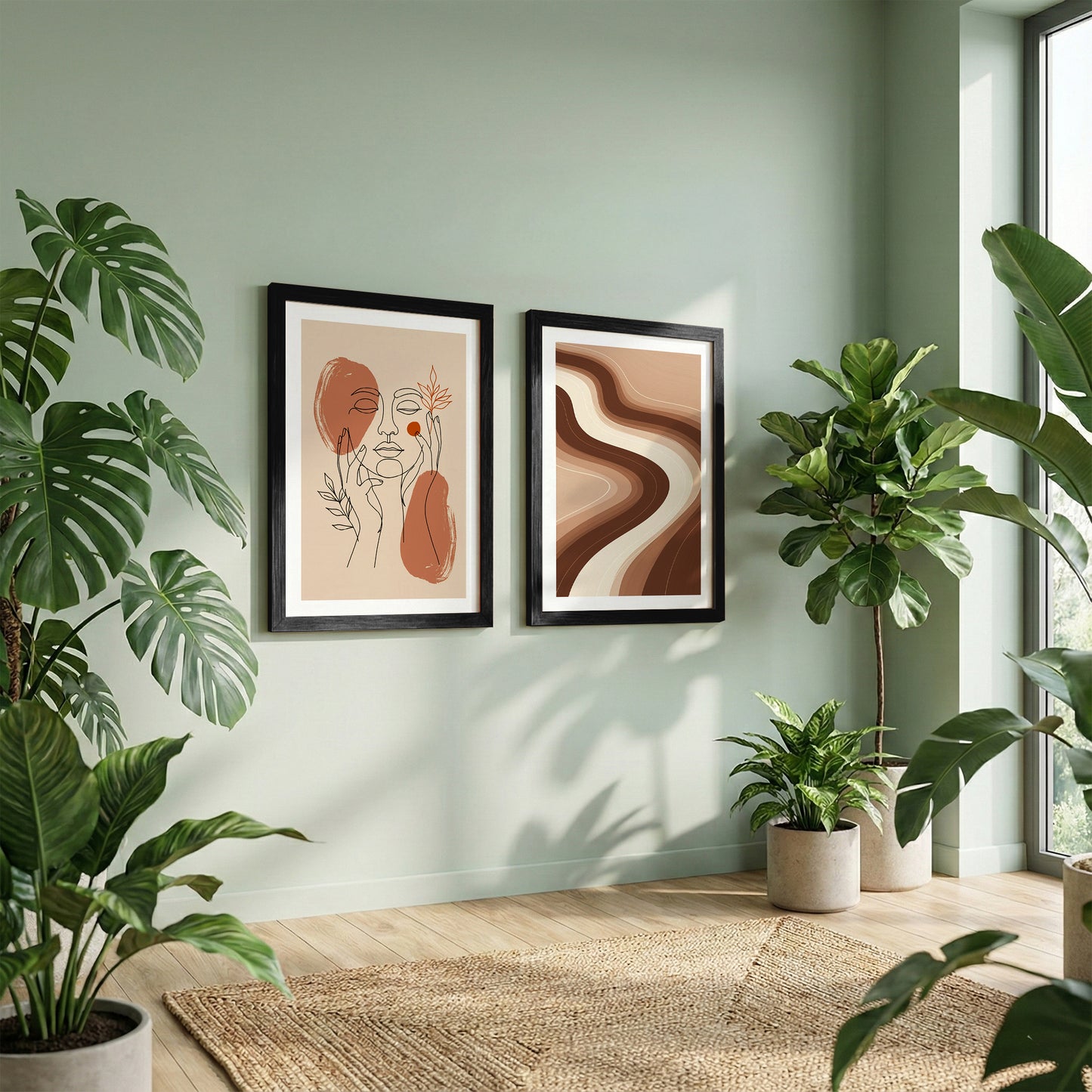 Terracotta Abstract Framed Set