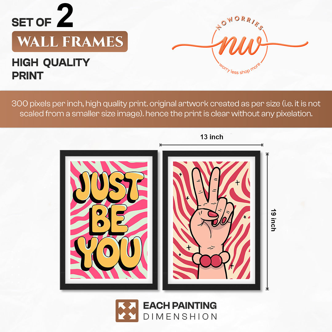 Just Be You Positive Vibes Wall Art Set of 2