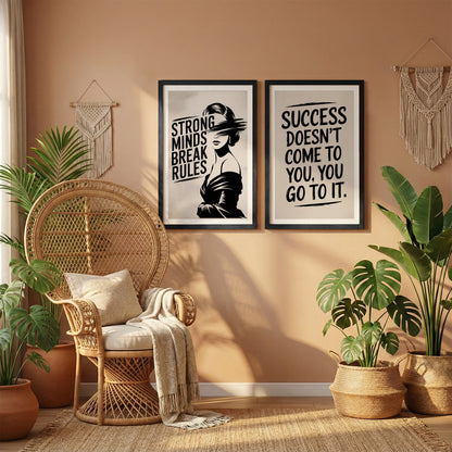 Just Be You Positive Vibes Wall Art Set of 2