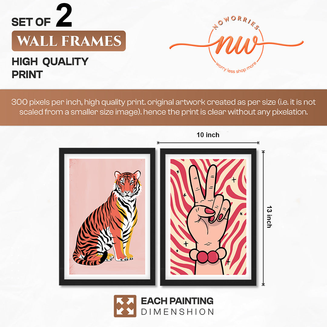 Peace & Power Modern Pop Art Wall Art Set of 2