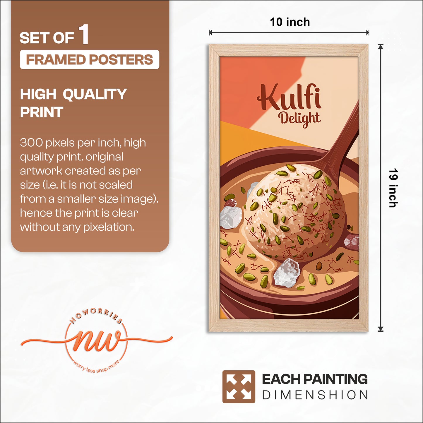 Kulfi Delight Food Art Frame Set of 1