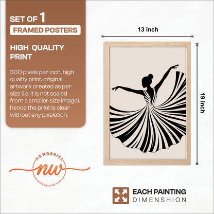 Elegant Ballet Silhouette Framed Wall Art Print