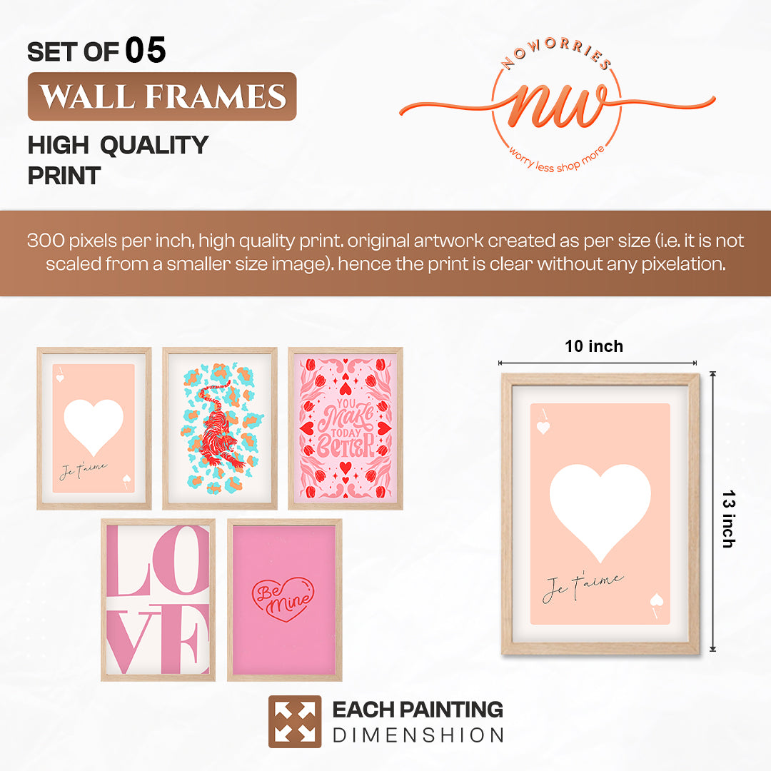 Love-Themed Wall Art Set of 5
