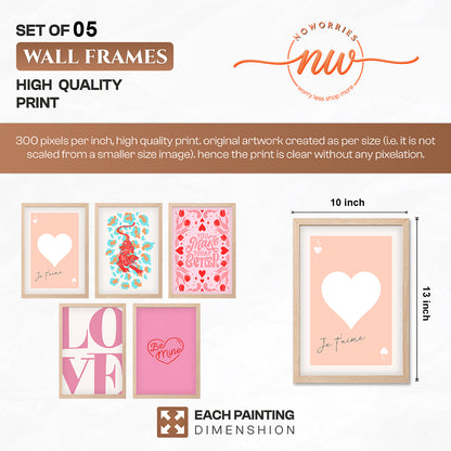 Love-Themed Wall Art Set of 5