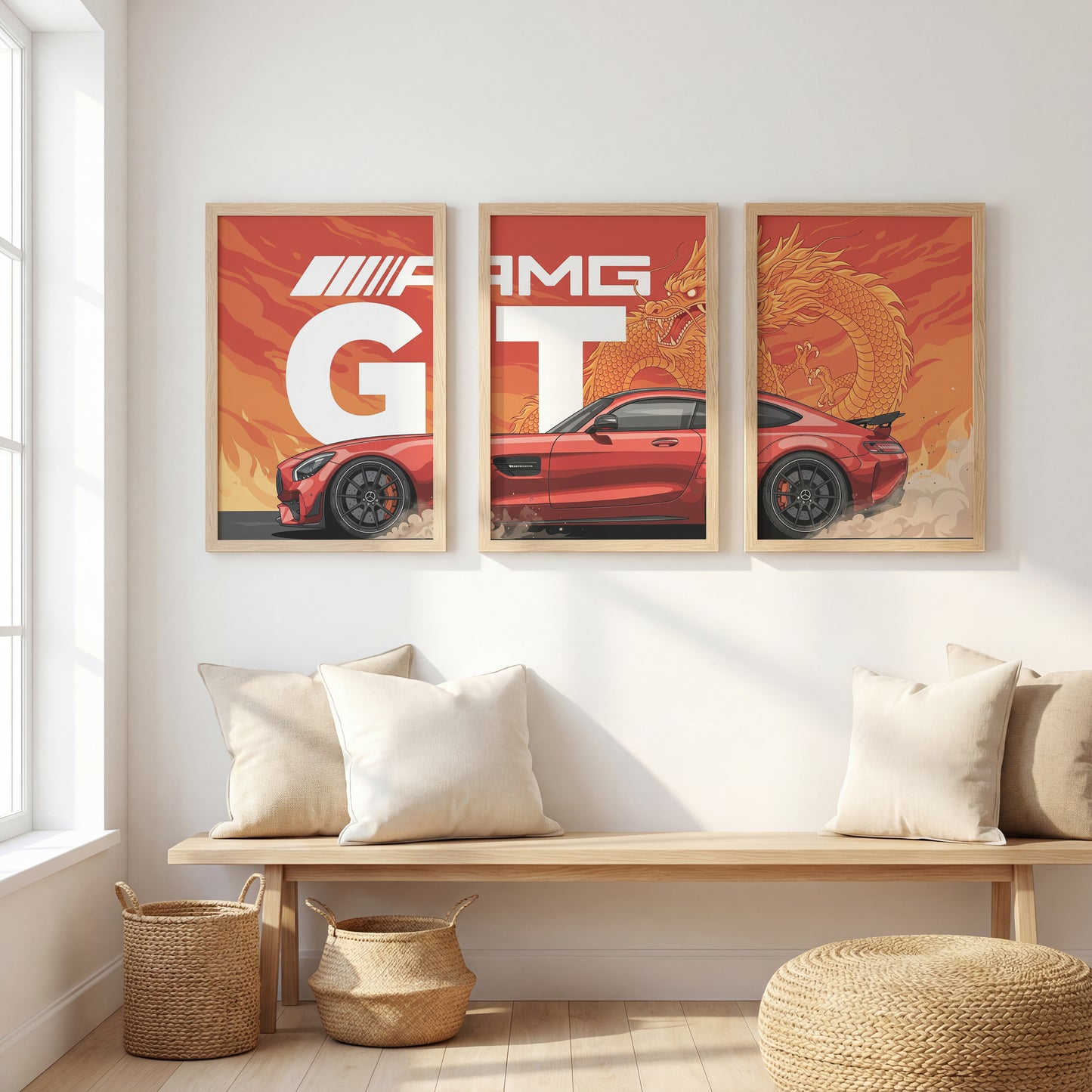 AMG GT Dragon Wall Frame Set of 3