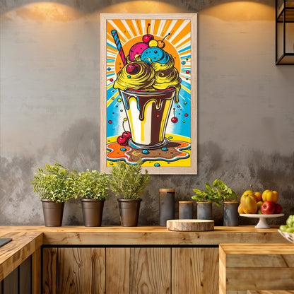 Colorful Ice Cream Shake Art